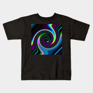 Swirl Retro Blue Kids T-Shirt